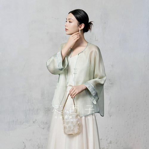 【青遥】莨西子新中式国风女款2026新款桑蚕丝薄外套绝美轻奢上衣