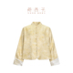 惊春 袖 莨西子新中式 外套女2026春款 口撞色上衣 国风桑蚕丝短款