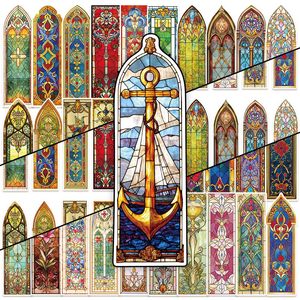 30张巴罗克风彩绘玻璃书签简约教堂手帐文艺学生奖励文创礼品