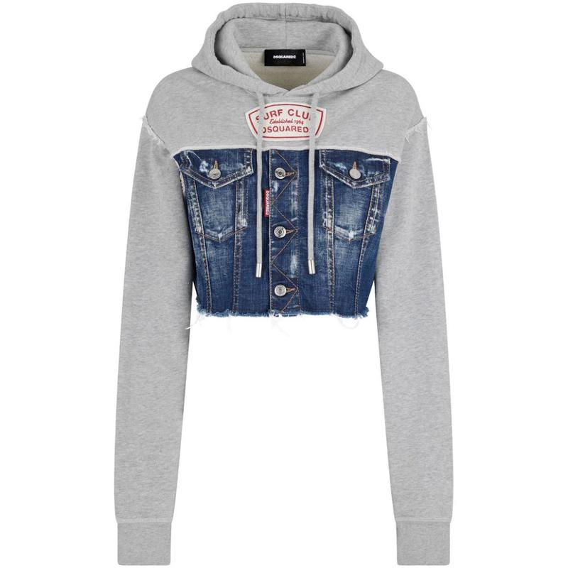 DSQUARED2 panelled crop hoodie