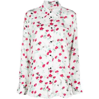 MARNI FLORAL PRINT SHIRT WITH LOGO BUTTONS