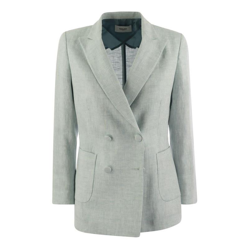 SAULINA ASSUNTA- Double-breasted linen jacket