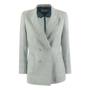 breasted SAULINA Double jacket ASSUNTA linen