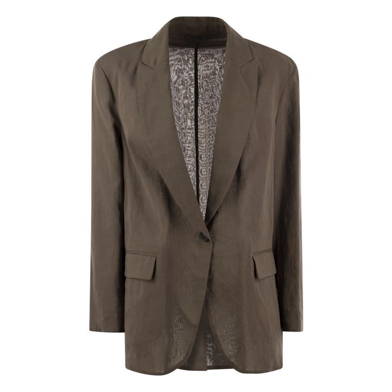 BRUNELLO CUCINELLI Cotton organza jacket with jewellery