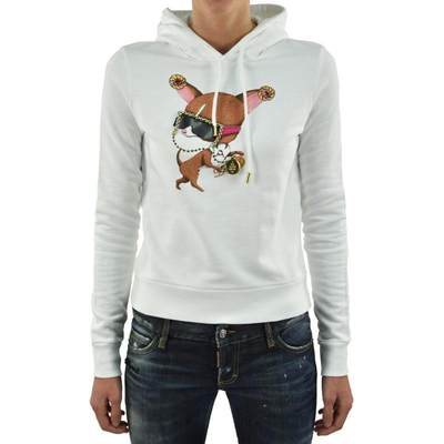 Dsquared2 Felpa Cappuccio Cotone Donna Bianca Mod. S75GP026