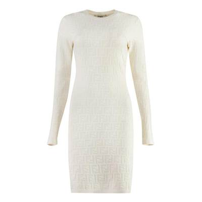 FENDI JACQUARD KNIT MINI-DRESS