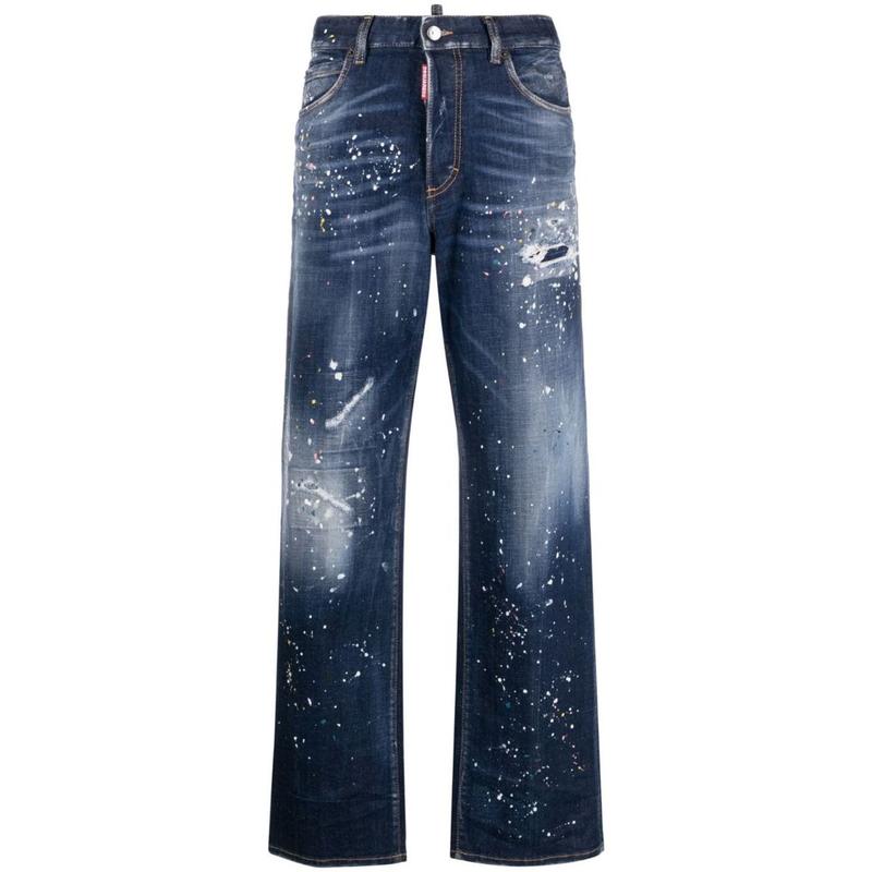 DSQUARED2 paint splatter-detail washed denim jeans