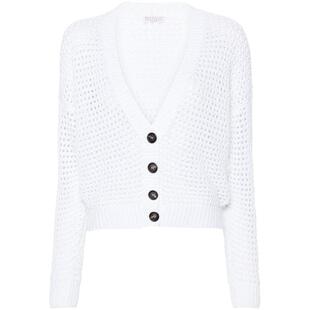 CARDIGAN KNIT OPEN BRUNELLO WITH CUCINELLI SEQUINS