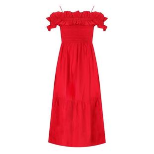 RED GANNI SMOCK DRESS