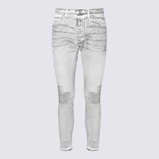 WHITE AND GREY JEANS DSQUARED2 COTTON BLEND