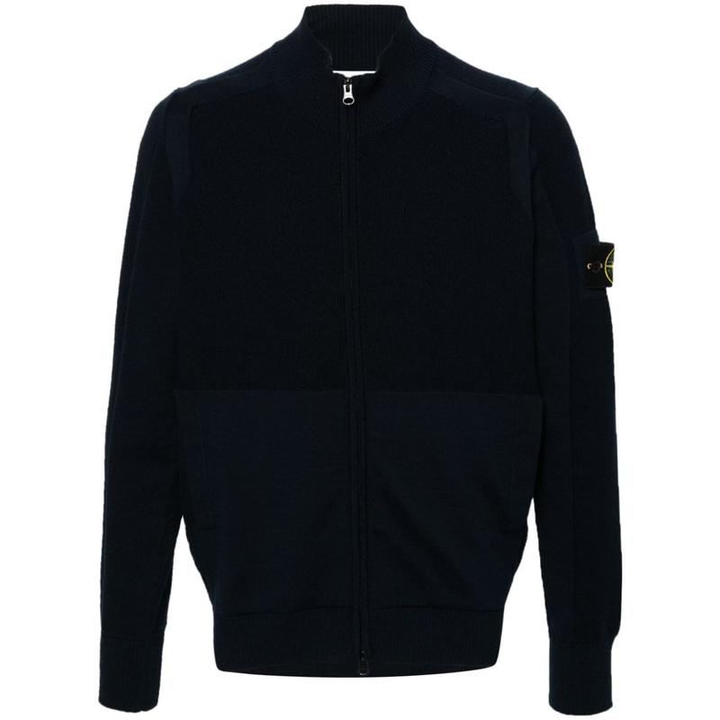 STONE ISLAND CARDIGAN KNIT IN SOFT ORGANIC COTTON WITH MICR