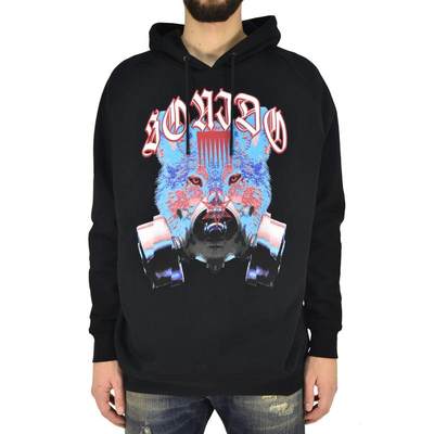 Marcelo Burlon Felpa Cappuccio Nera Uomo Cotone Mod.CMBB022