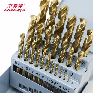 力易得(ENDURA)直柄高速钢镀钛麻F花钻头电钻冲击钻头电动工具配