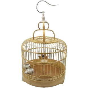 精竹制百灵笼云j雀鸟笼凤头百灵鸟笼小沙百灵遛鸟笼养笼竹鸟笼子