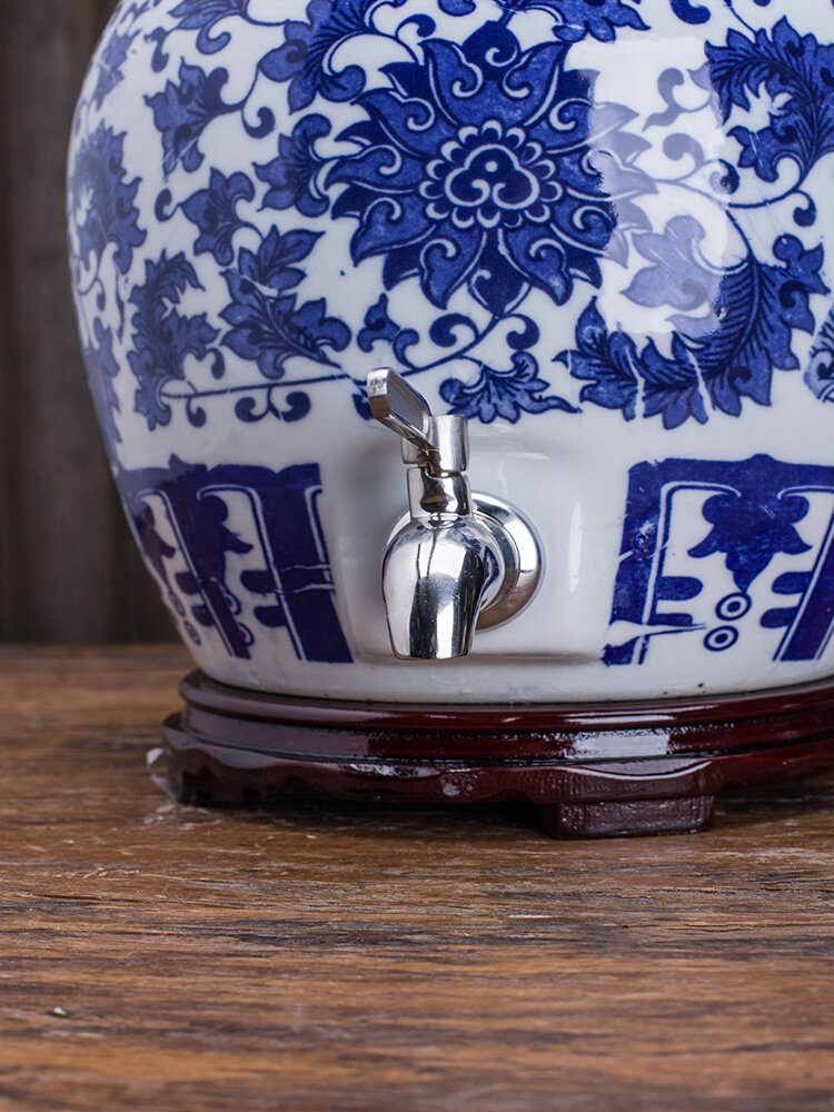 景德镇酒坛子青花酒壶酒瓶陶瓷50斤密封空坛子酒缸家用窖藏酒坛子