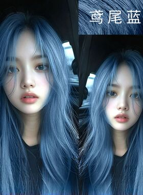 鸢尾蓝黑色染头发剂膏2025流行植物天然无刺激纯泡泡女正品牌官方