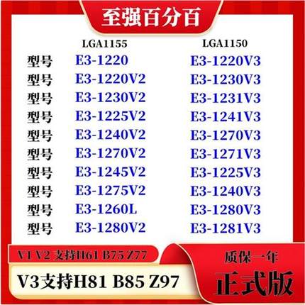 E3-1230V2 1260L 1220 1225 1270 1281 1270 1280 1231 1245V3CPU