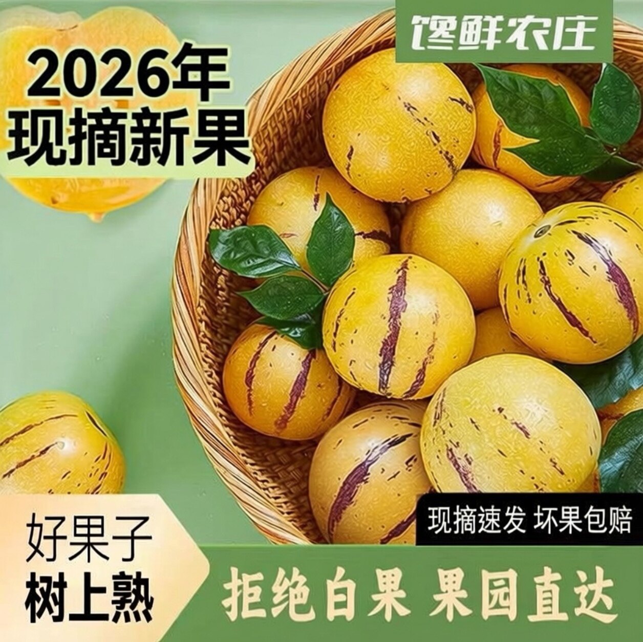 人参果新鲜水果云南石林黄心圆果树上熟七彩人叁果应当季整箱包邮