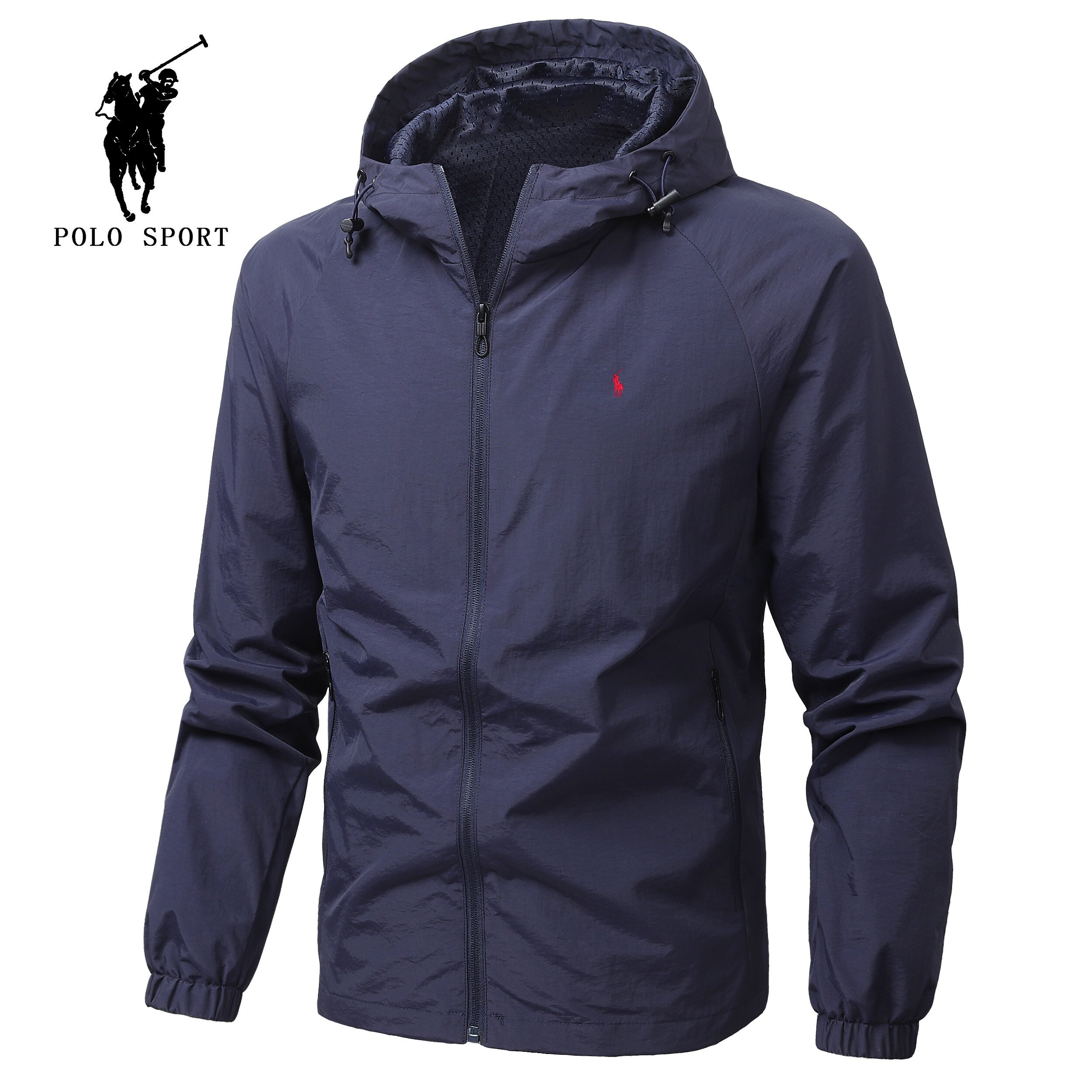 Polo Sport冲锋衣春秋款防风透气户外连帽夹克保罗爸爸休闲男外套