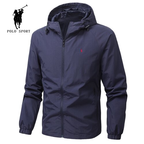 Polo Sport冲锋衣春秋款防风透气户外连帽夹克保罗爸爸休闲男外套