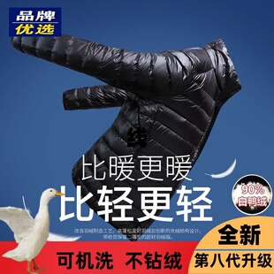 VISVIM BESSEL羽绒服男秋季新款白鸭绒轻薄立领连帽大码保暖外套