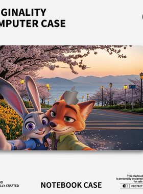 疯狂动物城适用于苹果华为电脑mac笔记本电脑M2pro15寸macbook15卡通周边保护壳macbookair13膜M3轻薄冰晶壳