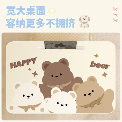 卡通猫咪床上小桌子笔记本电脑桌卧室飘窗床头桌懒人神器膝上桌学生宿舍可折叠儿童手账绘本学习桌家用小桌板