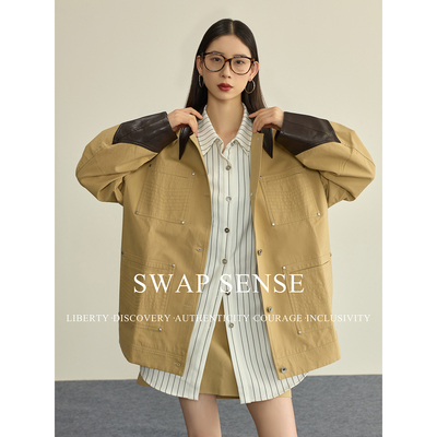 SWAP SENSE时痕序曲·复古巴恩风设计感口袋工装夹克外套2026新款