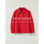 SWAP SENSE羽序赤叙·复古运动休闲红色翻领卫衣女2026年早春新款