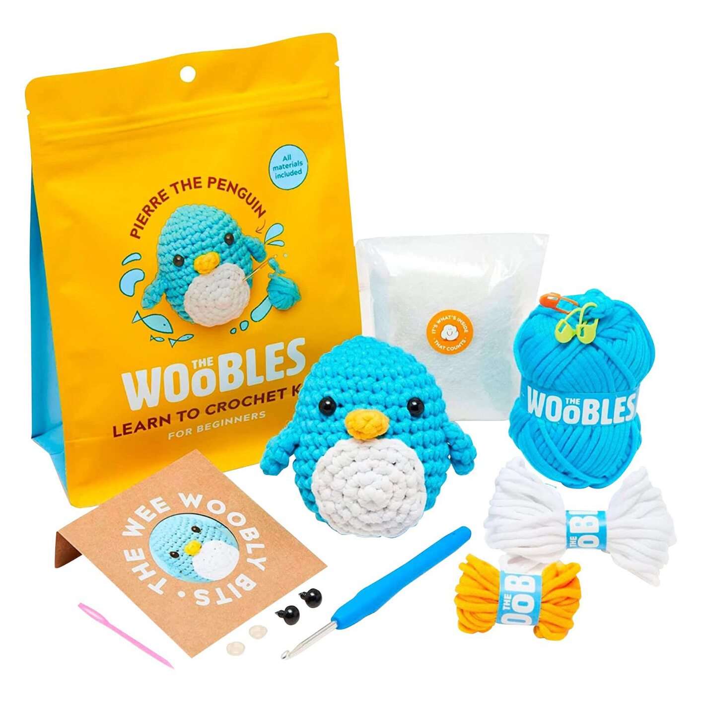 beginner crochet kit diy玩偶钩针材料包儿童手工编织毛线玩具