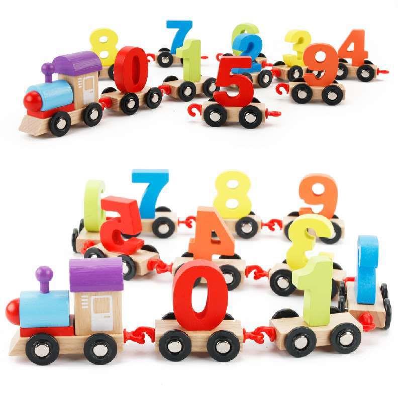 Wooden Maruzi Childrens Building Blocks Digital Train Educa