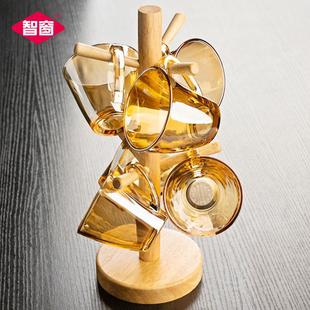 小清新咖啡杯套装 北欧风格 有柄家用客厅玻璃杯把手轻奢水杯茶杯