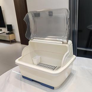盘子 碗筷收纳盒带盖放餐具装 置物架家用厨房沥水碗柜箱碗碟架子