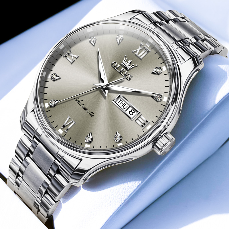 欧利时灰面时尚男表防水2024新款