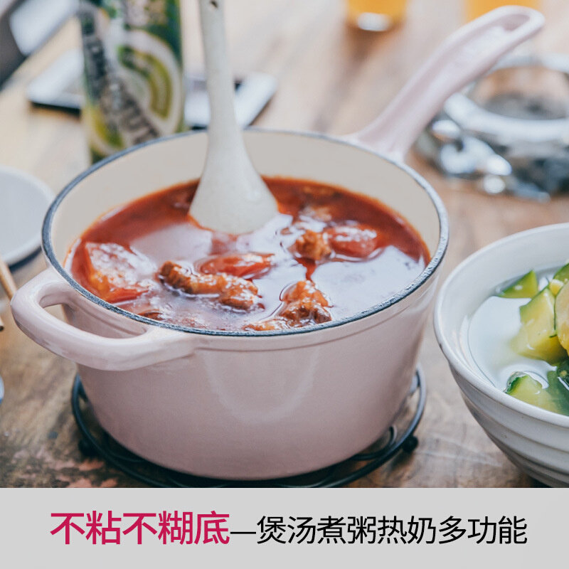 铁工房铸铁奶锅泡面锅热奶炖煮锅宝宝辅食小汤锅搪瓷小锅家用