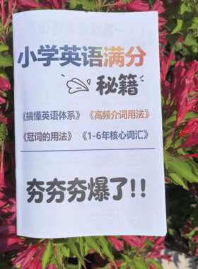 小学英语满分秘籍高效提分轻松学习不在乏味核心重点总结练习本