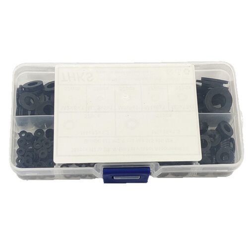 跨境热销 364pcs/盒 黑色尼龙垫圈绝缘密封平垫片套装 M2-M8系列