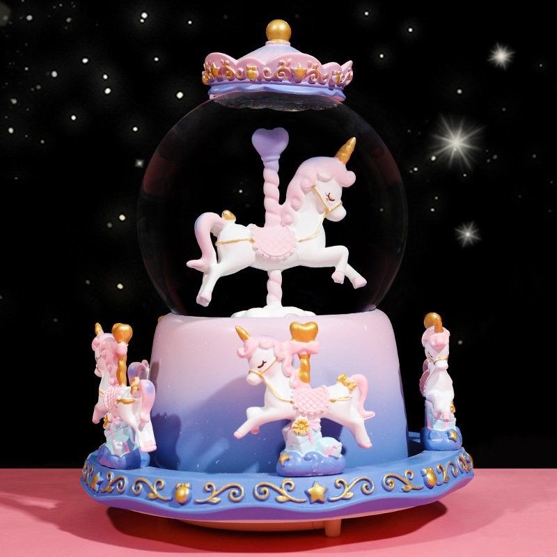 厂家卡通创意旋转木马水晶球特大号少I女心音乐盒女孩儿童礼物,家居饰品,音乐盒,淘宝优惠券,粉丝福利购,淘宝优惠卷