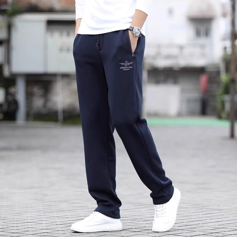 意大利2026夏季薄款男士休闲裤宽松直筒男裤中年运动厚棉裤子男春