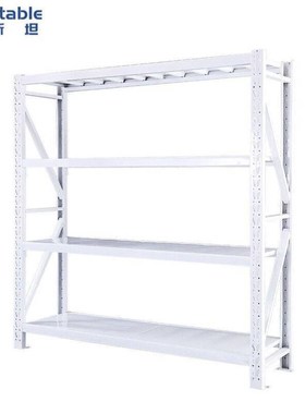 稳斯坦Wa877库房仓库货架铁置物架展示架子仓储货架四层白色-500