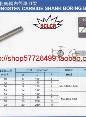实店现货特价/高品质内m孔钨钢防震刀杆C08K-SCLCR06-10A/抗震刀