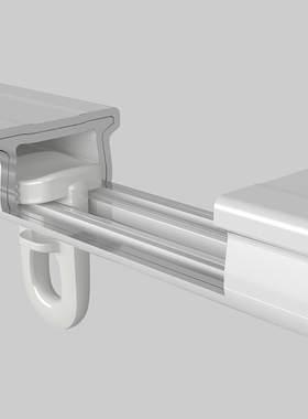 窗帘伸缩轨道f单轨窗帘杆可伸缩顶装侧K装滑轨铝合金直轨导轨滑道