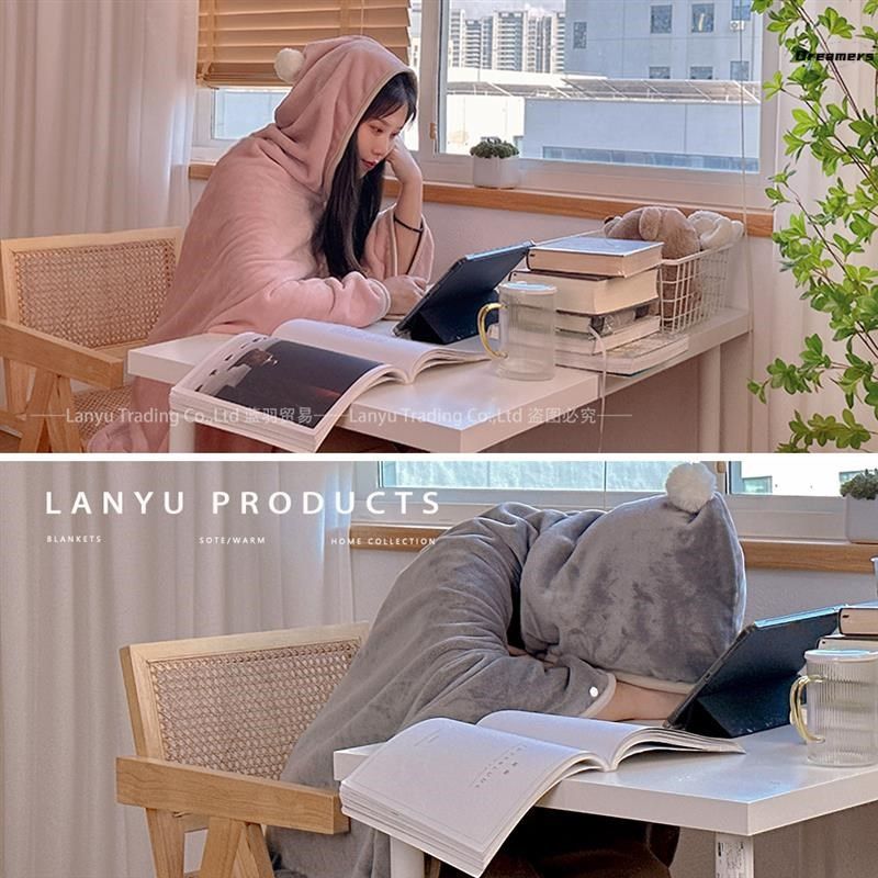 披肩毛毯带帽子i 可收纳法兰绒披肩毛毯 办公室午睡毯空调毯厂家,居家布艺,床边毯,淘宝优惠券,粉丝福利购,淘宝优惠卷