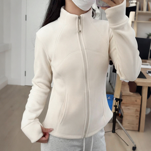 2025加厚双面奥摇粒绒卫衣外套女秋冬款 冲锋衣内胆瑜伽服 立领修身