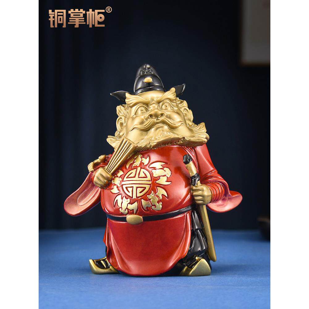 铜掌柜钟饰品黄铜天师福神钟赐福小铜像家居桌面装饰工艺品