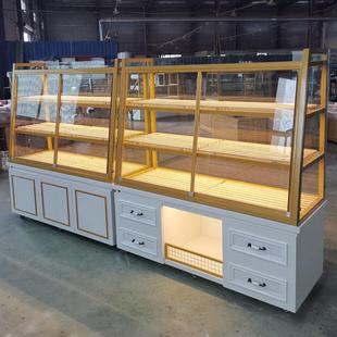 现货面包柜展示柜边柜蛋糕点店烘焙炒货抽屉铁艺实木中岛柜模型柜