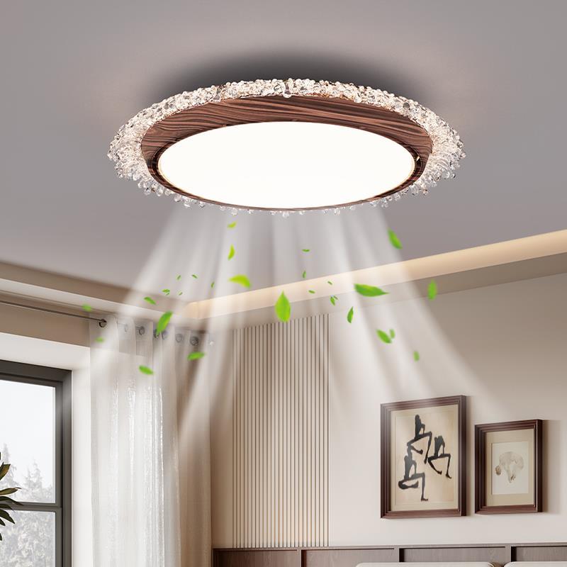 无叶风扇灯2025新款卧室灯餐厅儿童房间静音隐形电扇吊扇吸顶灯具