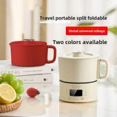 电煮锅便携式 烧水壶全不锈钢电热水壶旅游出差分体折叠国外110V