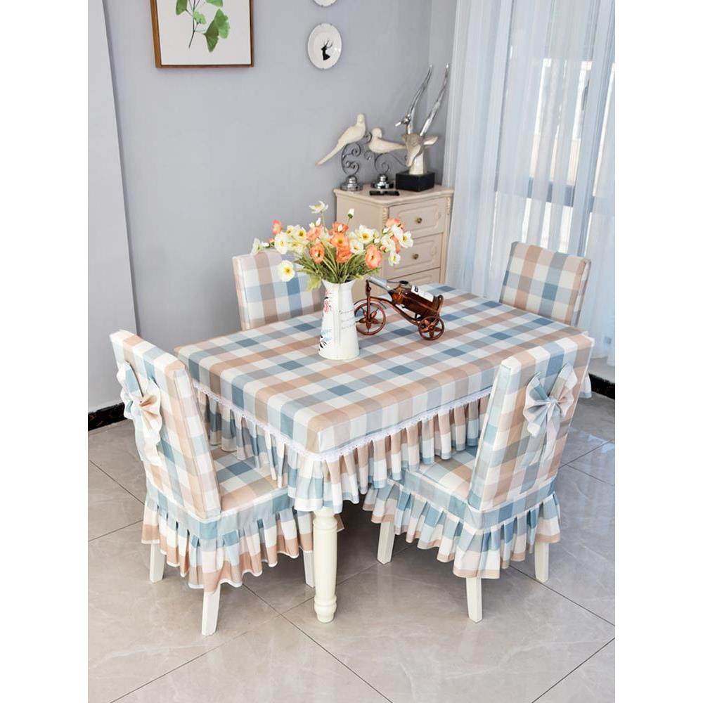 2025新款现代格子一体定制椅子套罩餐桌椅垫套装现代简约木椅坐垫