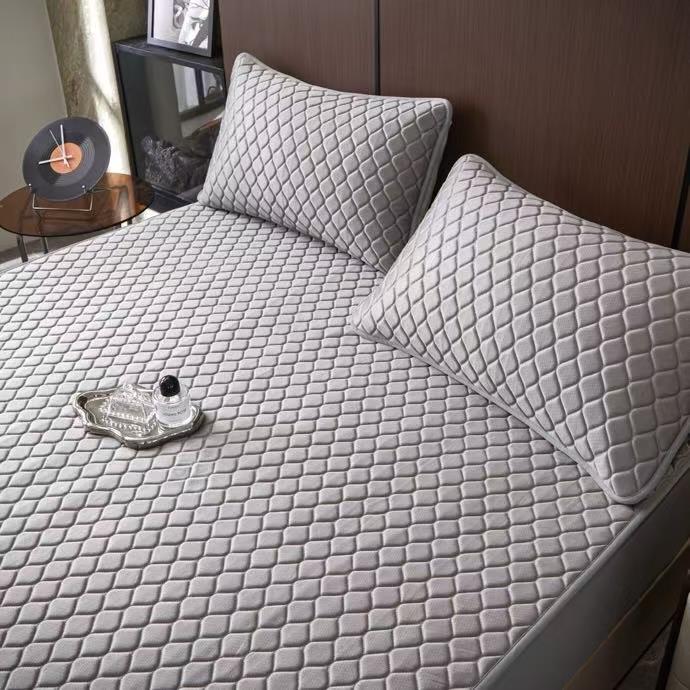 军工超高分子冰丝面料硅胶填充寒冰水立方软凉席三件套